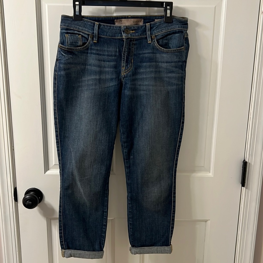 Guess Dark Blue Cropped Ankle Jeans